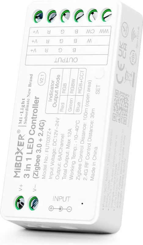 Miboxer - FUT037Z+ - LED Controller - Zigbee 3.0 - 3-in-1 - RGB/RGBW/RGB+CCT