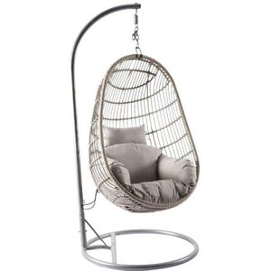 Hangstoel "Perth" wicker grijs - Pure Garden & Living
