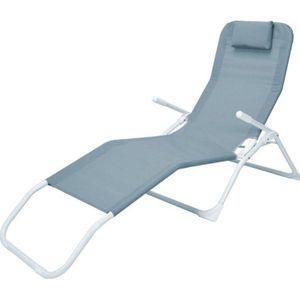 Siesta - Lounger - Ligstoel - Blauw - Polyester - Verstelbaar