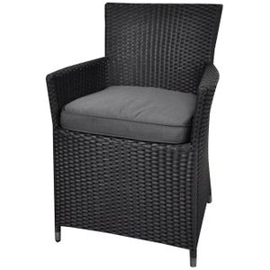 Tuinstoel wicker "Samos" zwart