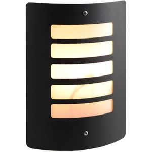 Olucia Manuel - Moderne Buiten wandlamp met schemersensor - Aluminium - Zwart