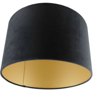 Zwart/Gouden Velours Lampenkap Madely - 30 cm