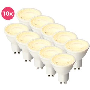10-pack Dimbare witte GU10 LED lamp Antonie, 5w, warm wit