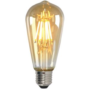 Dimbare Olucia E27 Edison LED lamp, ST58, 5W, Amber glas, 2200k