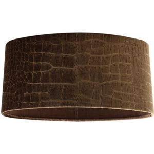 40 cm ovale velours bruine lampenkap croco stof, Emilius