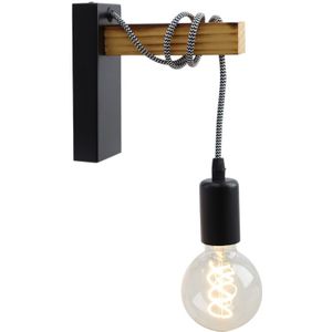 Olucia Rena - Wandlamp - Aluminium/Hout - Zwart