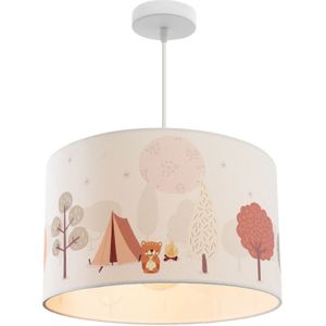 Olucia Forest Life - Kinderkamer hanglamp - Bruin/Wit - E27