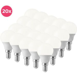 20-pack Lasco E14 LED kogellamp warm wit, 5,5w