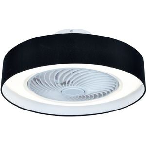 Moderne plafondventilator zwart, Huub, 40W, 3000K LED, met afstandsbediening