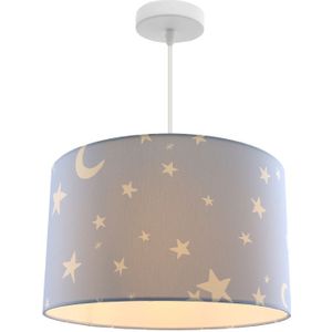 Olucia Stars - Kinderkamer hanglamp - Blauw/Wit - E27