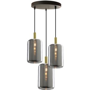 Grijze hanglamp Keanu, glas, design