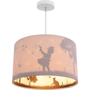 Roze meisjes hanglamp Vlinders, kinderkamer