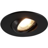 Kantelbare ronde badkamer inbouwspot Jill, zwart, IP65