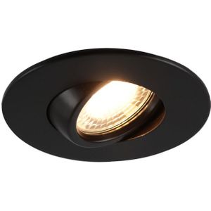 Kantelbare ronde badkamer inbouwspot Jill, zwart, IP65