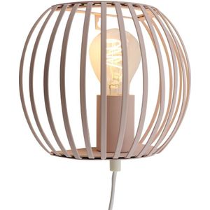 Industriële wandlamp beige, Lieve, met schakelaar