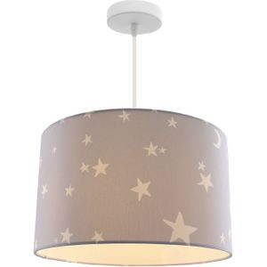 Olucia Stars - Kinderkamer Hanglamp - Grijs/Wit - E27