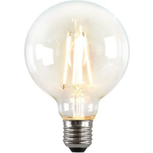 Dimbare Olucia E27 LED lamp, G95, 5W, Transparant glas, 2700k
