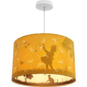 Okergele kinderkamer hanglamp Vlinders