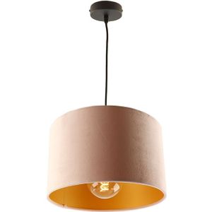 Hanglamp Urvin, roze met goud velours, 30 cm