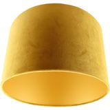 Okergele/gouden velours lampenkap Madelyn, 30 cm