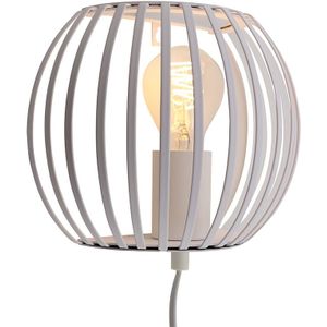 Industriële wandlamp wit, Lieve, met schakelaar