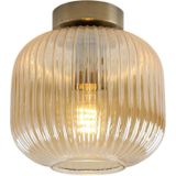 Amberkleurige plafondlamp Charlois, glas, retro