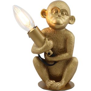 Moderne aap lamp goud, Monkey, met schakelaar
