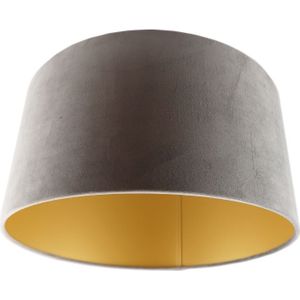 Grijs/gouden velours lampenkap Milene, 40 cm