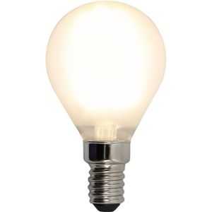 Dimbare Olucia E14 LED lamp, P45, 3W, Wit glas, 2700k