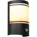 Moderne buiten wandlamp met bewegingssensor Manuel, zwart, aluminium, IP44