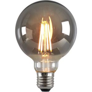 Dimbare Olucia E27 LED lamp, G95, 5W, Smoke glas, 2200k
