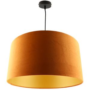 Hanglamp Urvin, oranje met goud velours, 40 cm