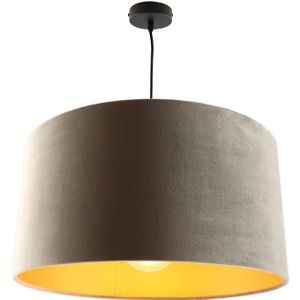 Hanglamp Urvin, grijs met goud velours, 50 cm