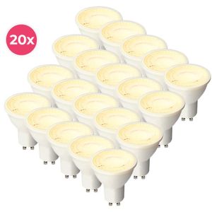 20-pack Dimbare witte GU10 LED lamp Antonie, 5w, warm wit