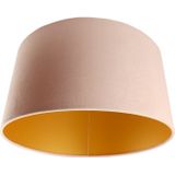 Lichtroze en gouden velours lampenkap Melanie, 50 cm