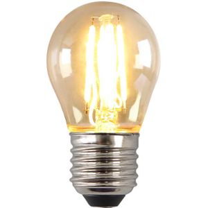 Dimbare Olucia E27 LED lamp, P45, 4W, Amber glas, 2700K