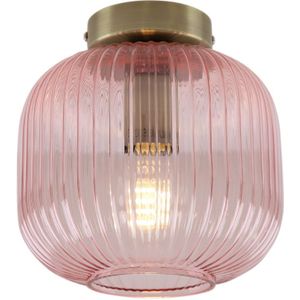 Roze plafondlamp Charlois, glas, retro
