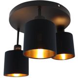 Zwarte plafondlamp Koge, modern, 3L