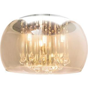 Olucia Lorenzo - Plafondlamp - Amber/Zilver - G9