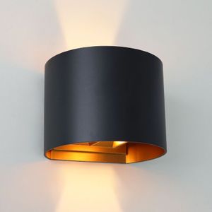 Moderne up down wandlamp zwart, Dion, IP65