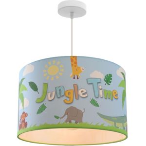 Stoffen kinderkamer hanglamp blauw, Jungle Time