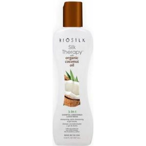 BioSilk Silk Therapy Organic Coconut Oil 3-in-1 Shampoo,