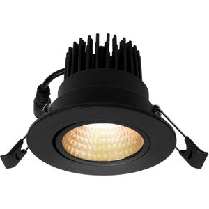 LED Inbouwspot 7W Zwart 2700K Warm Wit 108mm Kantelbaar