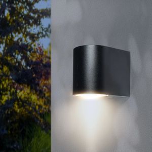 LED Wandspot Armatuur GU10 | IP44 | D-vorm | Zwart