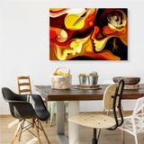 Schilderij - Abstracte Gezichten, Multikleur, Premium Print