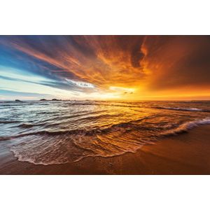 Poster - Zonsondergang op zee, Prachtig vergezicht , premium print