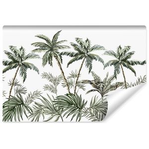 Fotobehang - Palmbomen en exotische planten, licht behang aan de muur, 11 maten, inclusief behanglijm