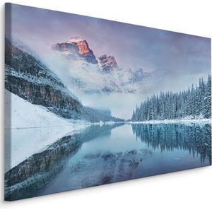 Schilderij - Prachtig Berglandschap in de Winter, Premium Print
