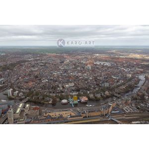 Schilderij - Groningen, luchtfoto , Multikleur , 3 maten , Wanddecoratie