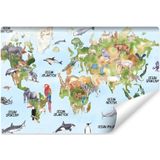 Fotobehang - Dieren rond de wereld II, Kinderkamer, premium print, inclusief behanglijm